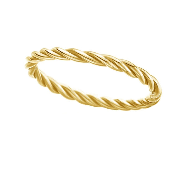 Saga ring i 18 karat forgyldt sterlingsølv fra MerlePerle i snoet design.